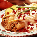 Chiles En Nogada w/ CA Pomegranate (Pomegranate Chile Enchiladas)